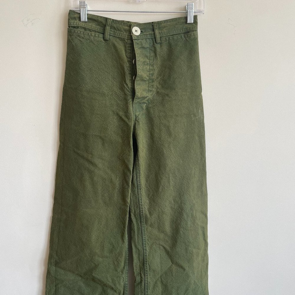 Jesse Kamm Sailor Pants, Olive, Size 2